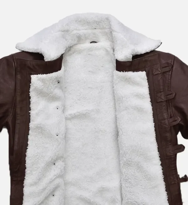 Men Brown Washed Wax Leather Coat