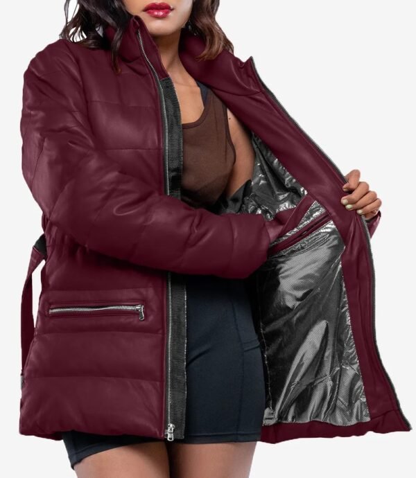 Womens Robin Maroon Puffer Jacket