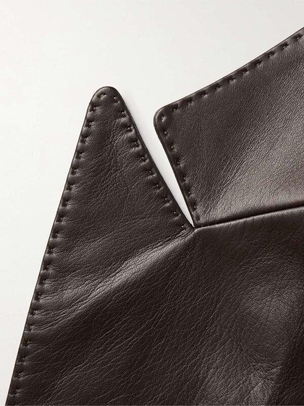 Mens Slim Fit Dark Brown Leather Blazer