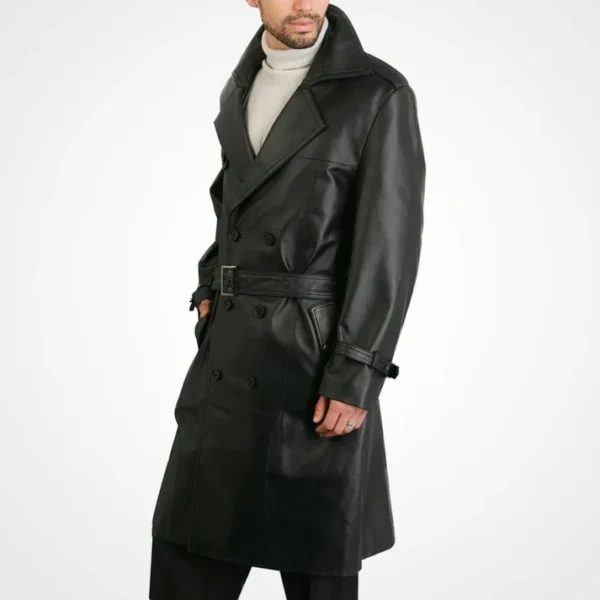 Mens-Classic-Leather-Trench-Coat