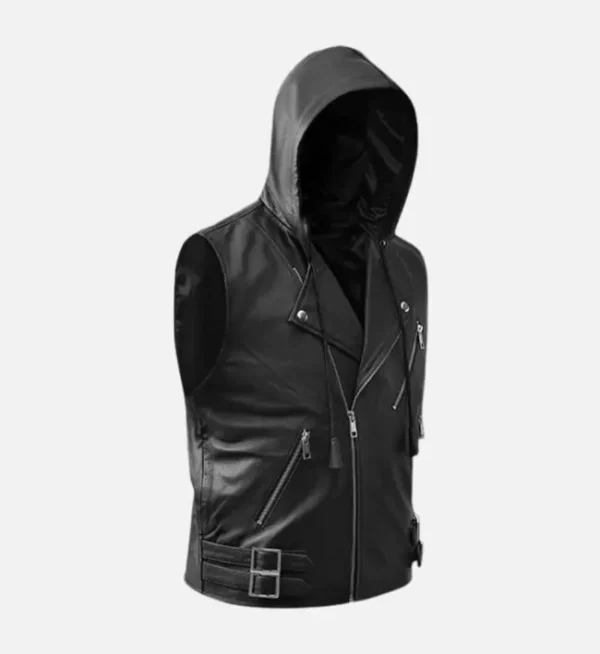 Men Black Pathfinder Biker Leather Vest