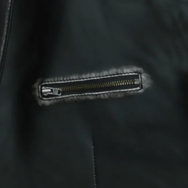 Men Formal Button Style Black Leather Blazer
