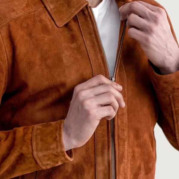Men Inferno Brown Suede Leather Jacket