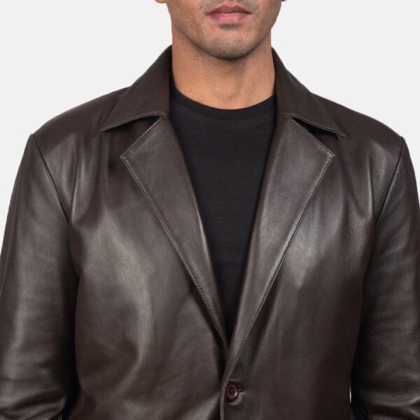 Mens-brown-leather-blazer