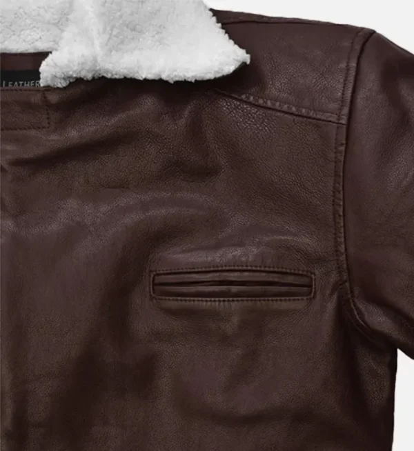 Men Brown Washed Wax Leather Coat