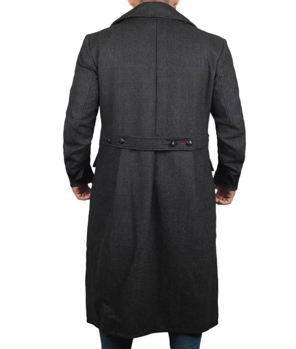 Mens Double Breasted Gray Wool Coat