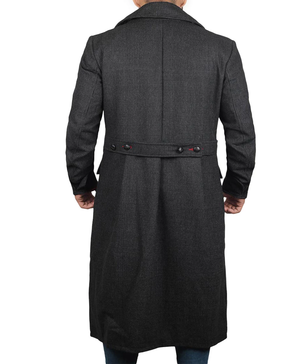 Mens Double Breasted Gray Wool Coat