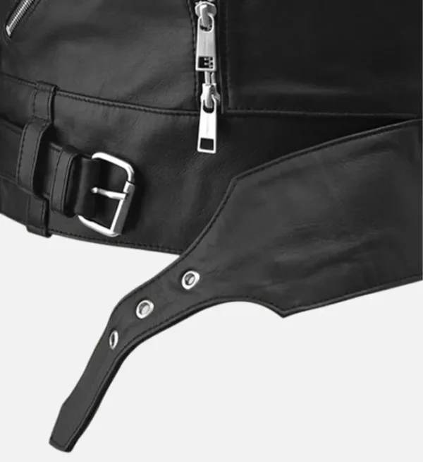 Men Stylish Thunderbolt Leather Biker Vest