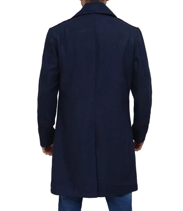 Mens Double Breasted Blue Wool Peacoat