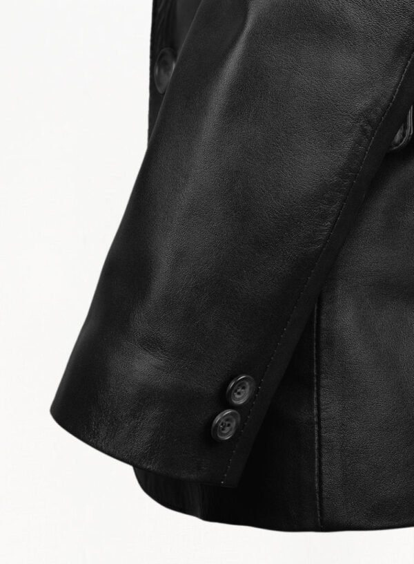 Men Black Quilted Modern Leather Blazer