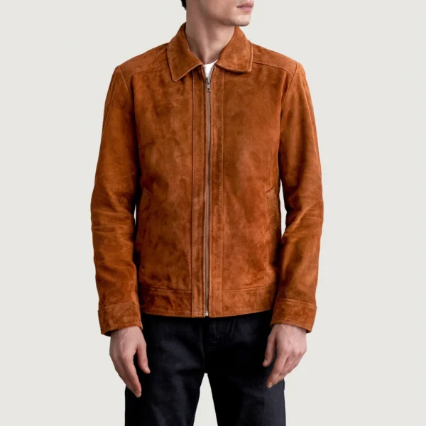 Men Inferno Brown Suede Leather Jacket