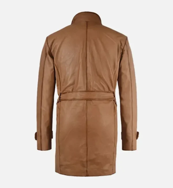 Men Royal Flying Tan Burnished Leather Coat