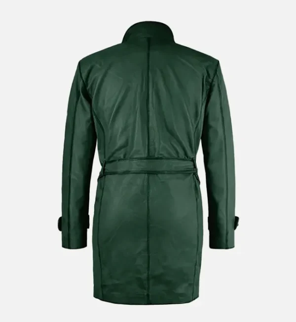 Men Royal Flying Green Burnished Leather Coat
