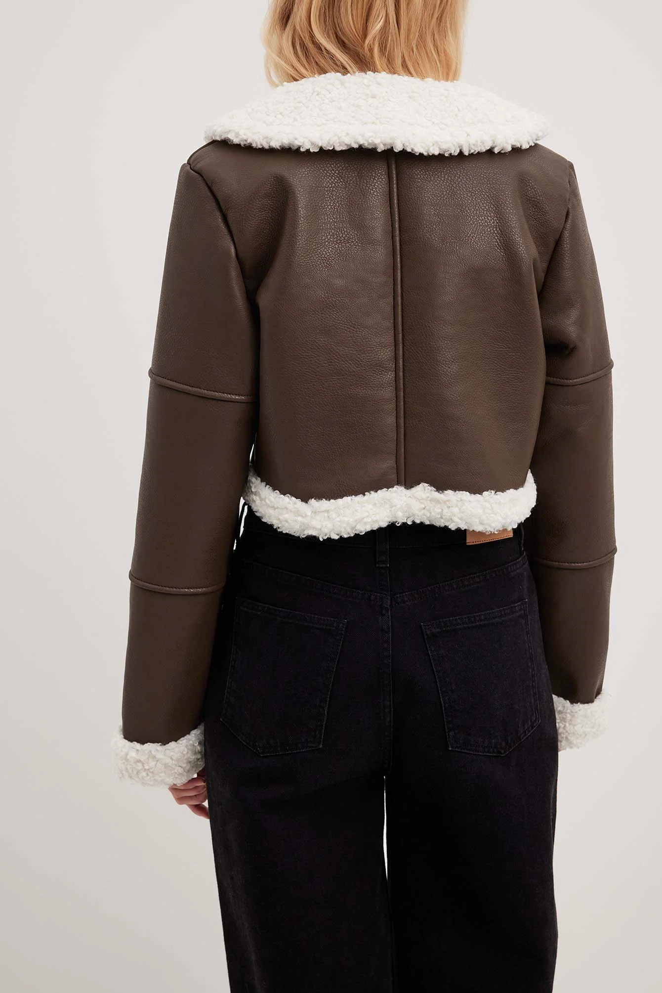 Brown Short Length Bomber Leather Jacket