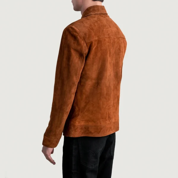 Men Inferno Brown Suede Leather Jacket
