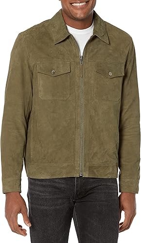 Mens Suede Trucker Jacket