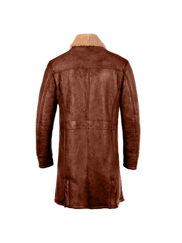 Mens Shearling Tan Bane Leather Coat