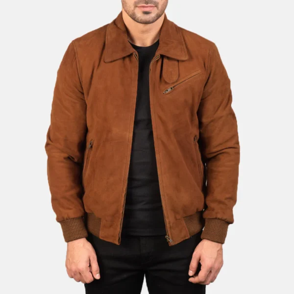 Men Tomchi Tan Suede Leather Jacket
