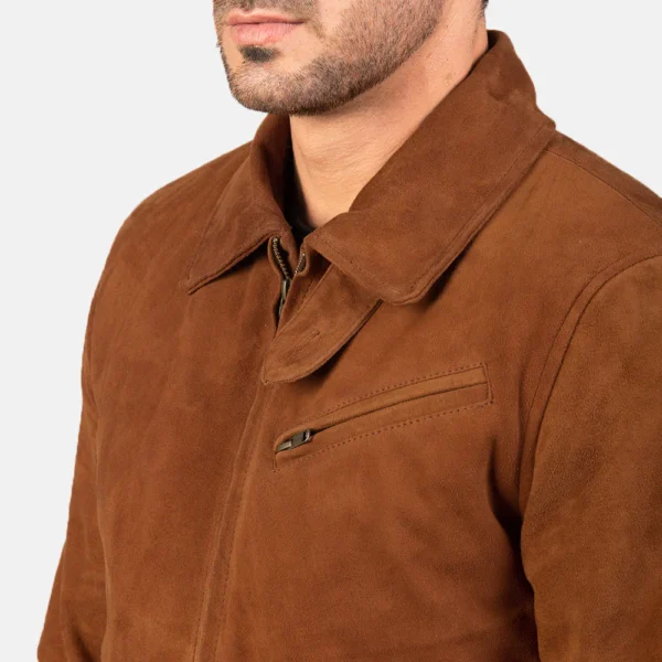 Men Tomchi Tan Suede Leather Jacket