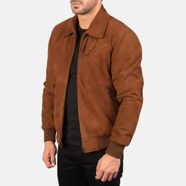 Men Tomchi Tan Suede Leather Jacket