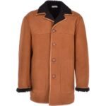 Men Whisky Brown Classic Sheepskin Coat