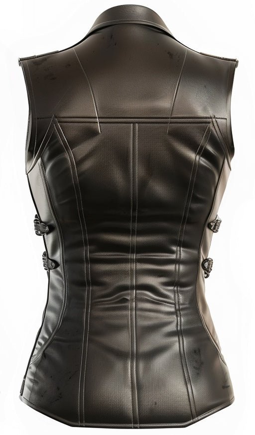 Women Claire Black Leather Vest