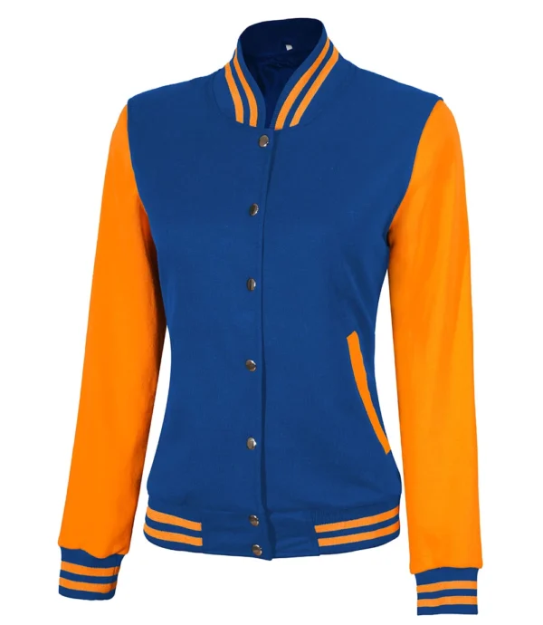 Womens Yellow and Royal Blue Varsity Jacket