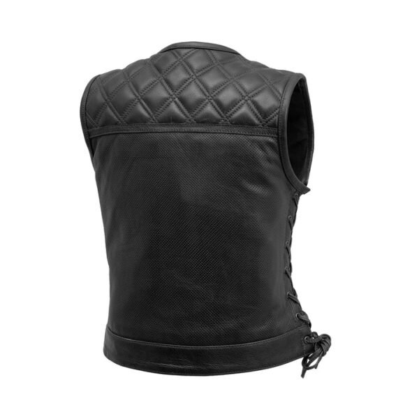 Women Bonnie Perforated Motorcycle Leather Vest