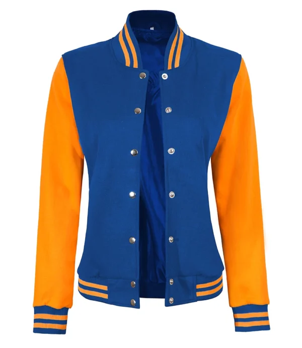 Womens Yellow and Royal Blue Varsity Jacket