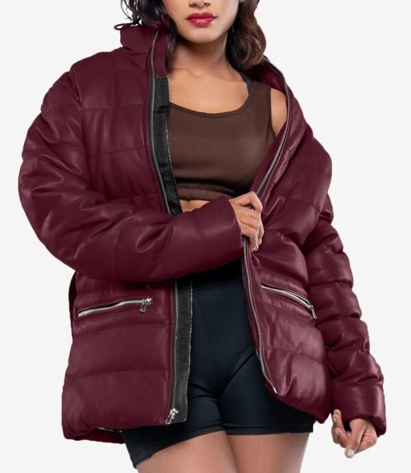 Womens Robin Maroon Puffer Jacket