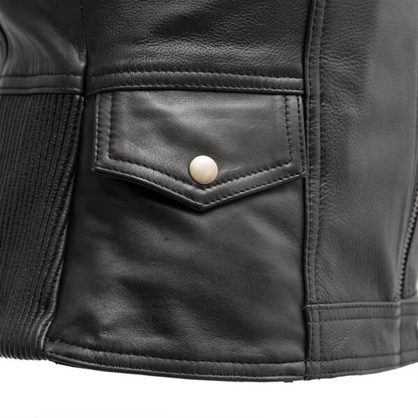 Women Lolita Black Motorcycle Leather Vest