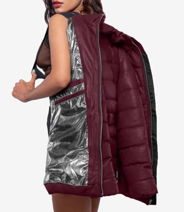 Womens Robin Maroon Puffer Jacket
