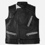 Men Vanguard Black Biker Leather Vest