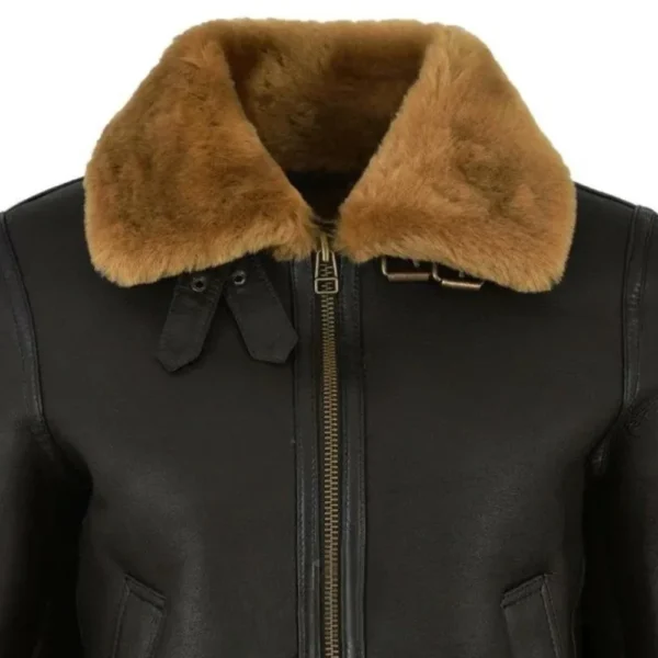 Women Black Aviator B3 Bomber Leather Jacket