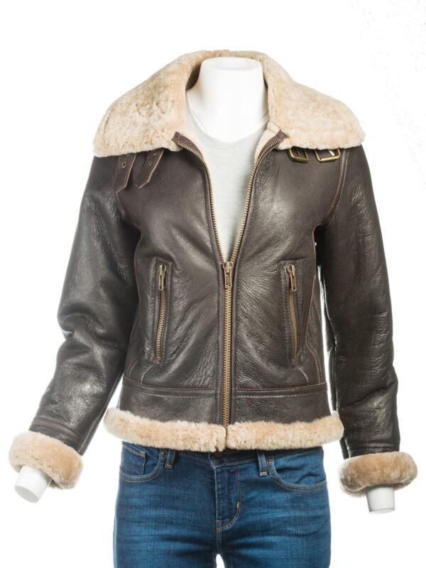 Women B3 Bomber Aviator Shearling Jacket