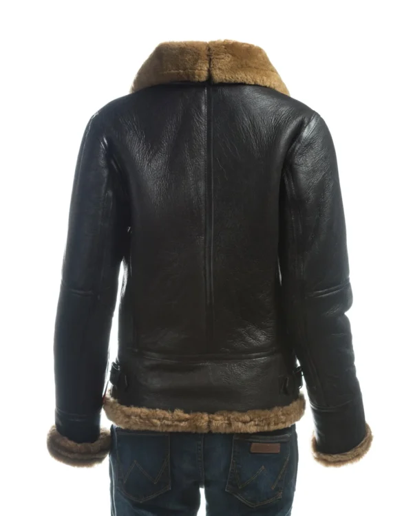 Women B3 Bomber Shearling Detachable Hood Jacket