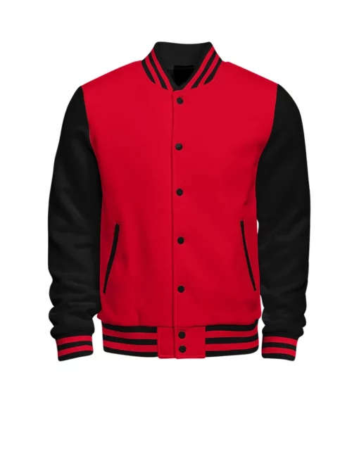 Men Red And Black Varsity Jacket