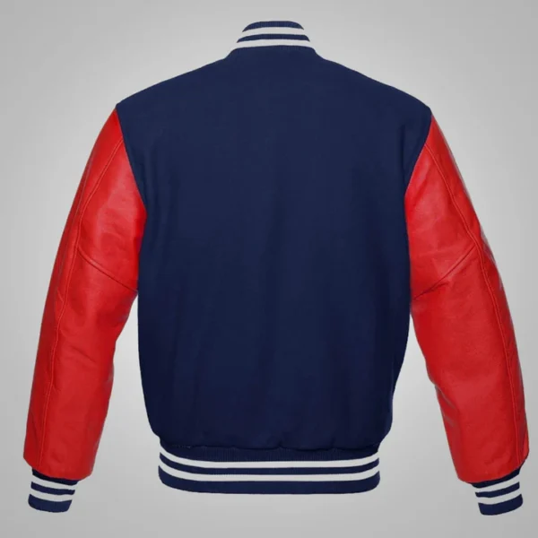 Men Baseball Red And Blue Varsity Jacket