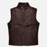 Men Road shaper Brown Leather Vest