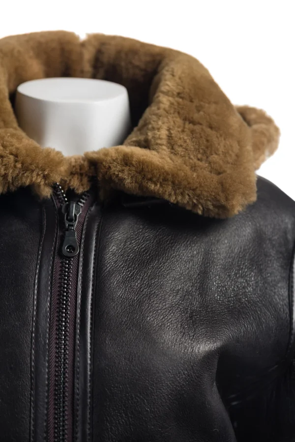 Women B3 Bomber Shearling Detachable Hood Jacket
