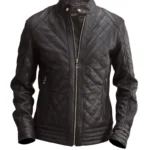 Mens Black Quilted Leather Jacket