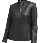 Women Classic Motorcycle Black Leather Jacket