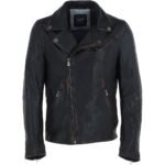 Men Stylish Black Leather Motorcycle Jacket