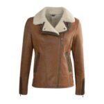 Women Brown Jane B3 Fur Sheepskin Bomber Jacket