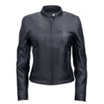 Women Black Summer Riding Cafe Racer Jacket