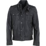 Mens Black Leather Motorcycle Jacket