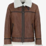 Mens Antique Brown Shearling Aviator Jacket