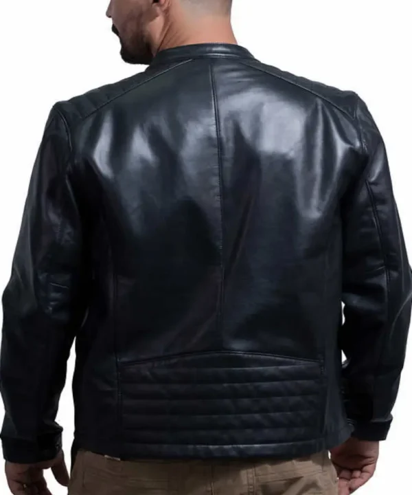 Mens Black Cafe Racer Leather Jacket
