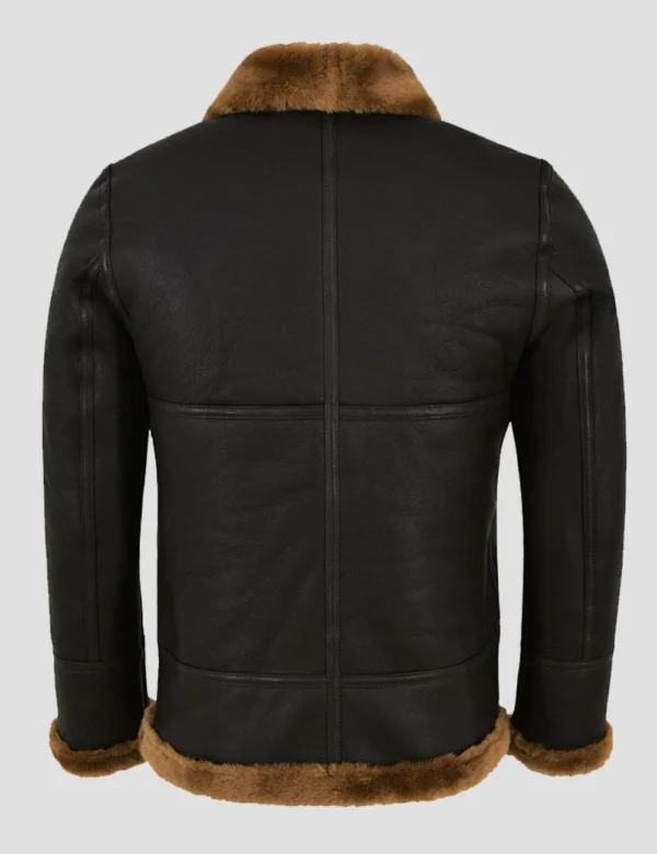 Men Dark Brown B3 Shearling Bomber Jackets