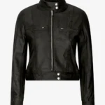 Women Noir Fury Leather Cafe Racer Jacket